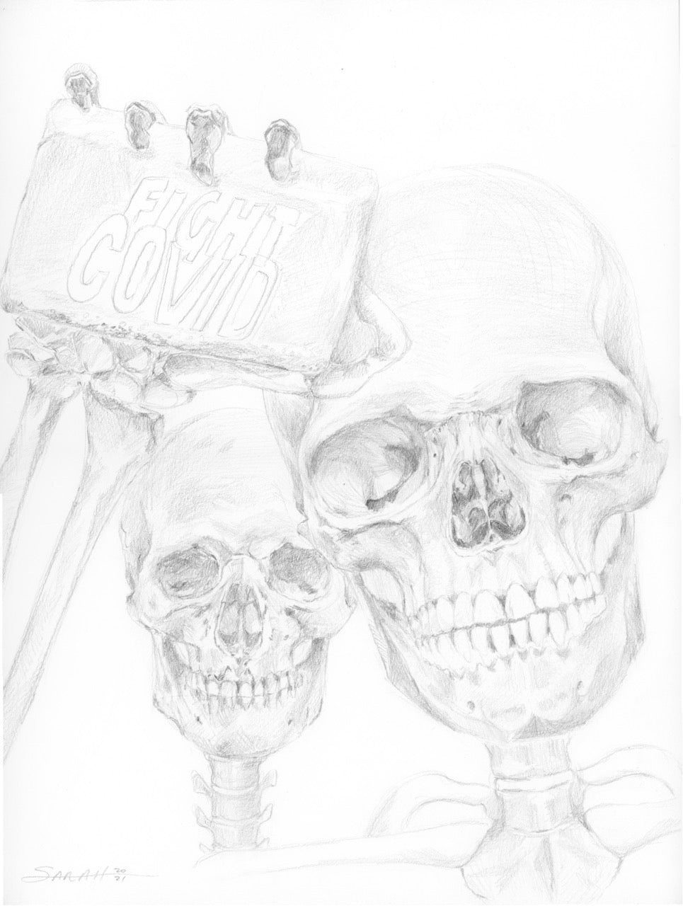 PRINT REPRODUCTION OF "FIGHT" CHARCOAL