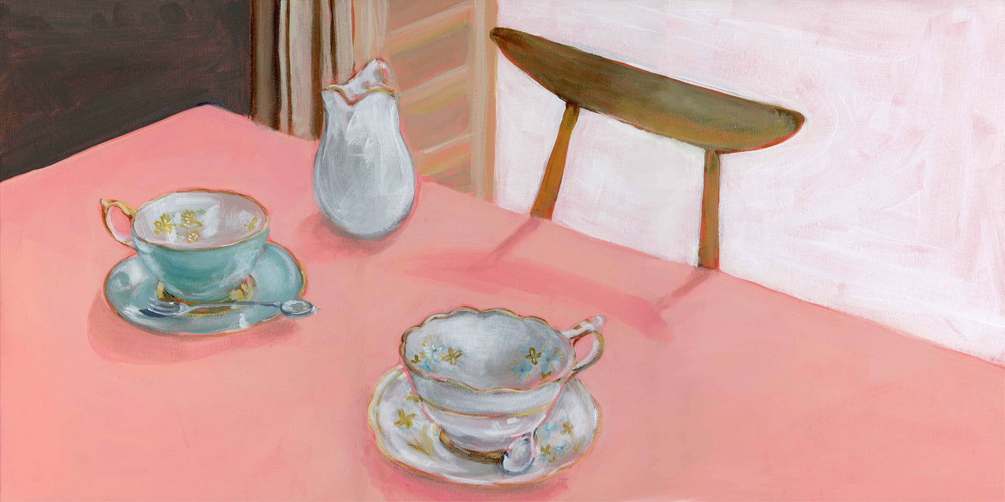 MID CENTURY TEA 3 | 12x24 | ORIGINAL ACRYLIC PAINTING ON WOOD | 23-23P
