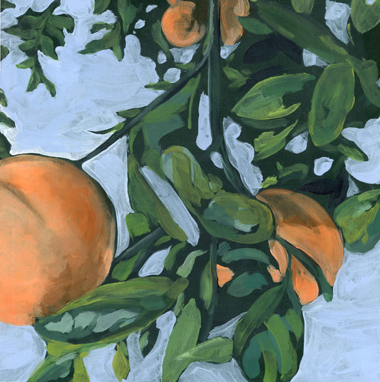 Original painting: kitchen decor, abstract oranges.