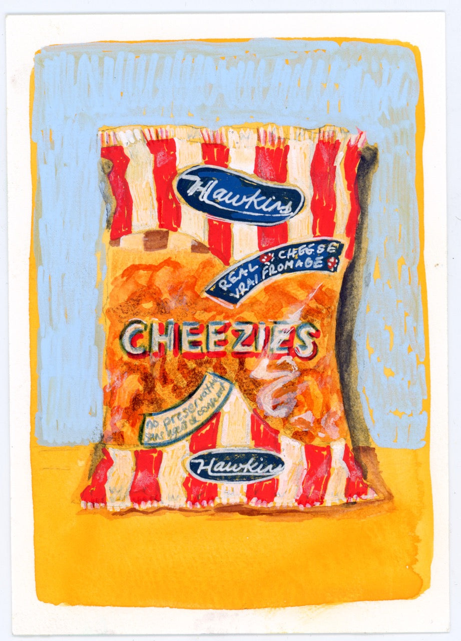 HAWKINGS CHEEZIES | 4X6 | Gouache and Marker | 26-41