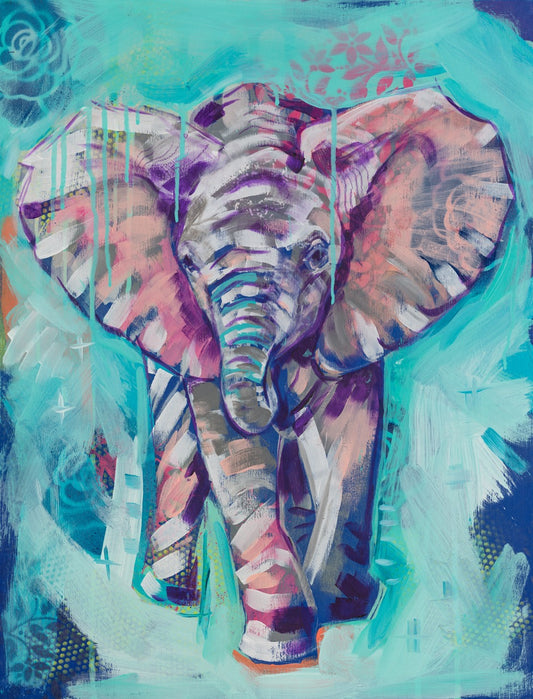 PRINT REPRODUCTION OF "BABY ELEPHANT" PAINTING