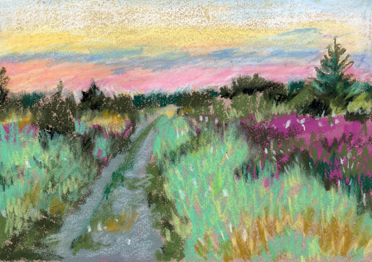 Original Drawing: small art wall decor, canadian landscape.