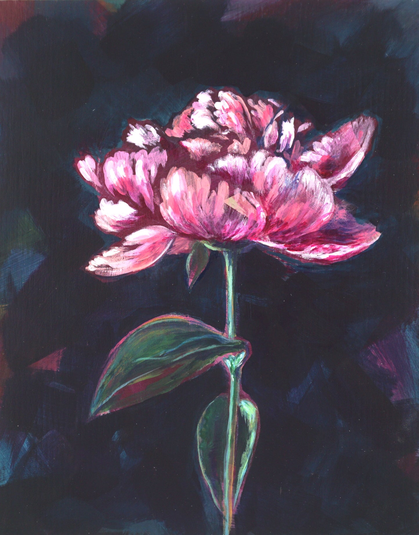 PEONY FOR LIZ | 8x10 | ORIGINAL ACRYLIC PAINTING ON WOOD| Item number 20-10P