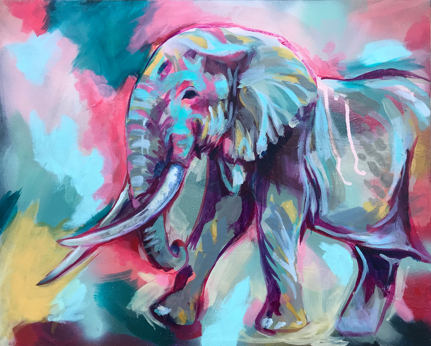 TIM THE ELEPHANT | 16X20 | ORIGINAL ACRYLIC PAINTING ON CANVAS | Item number 20-15P