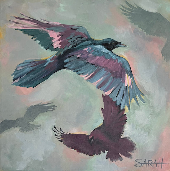Ravens | 20x20 | ORIGINAL ACRYLIC PAINTING ON CANVAS | 23-1P