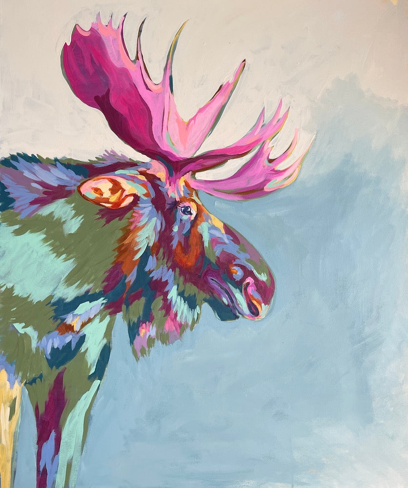 MOOSE | ORIGINAL ACRYLIC PAINTING ON CANVAS | Item number 22-2P