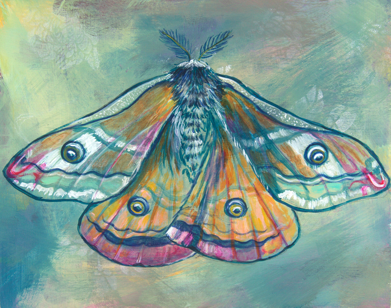 Original Art: Abstract painting of a moth.