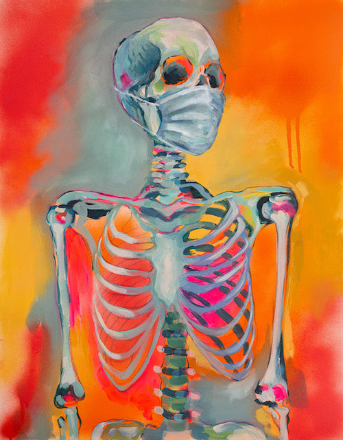 SHADOW BOXING THE APOCALYPSE | 22X28 ORIGINAL ACRYLIC PAINTING ON CANVAS | Item number 20-23P