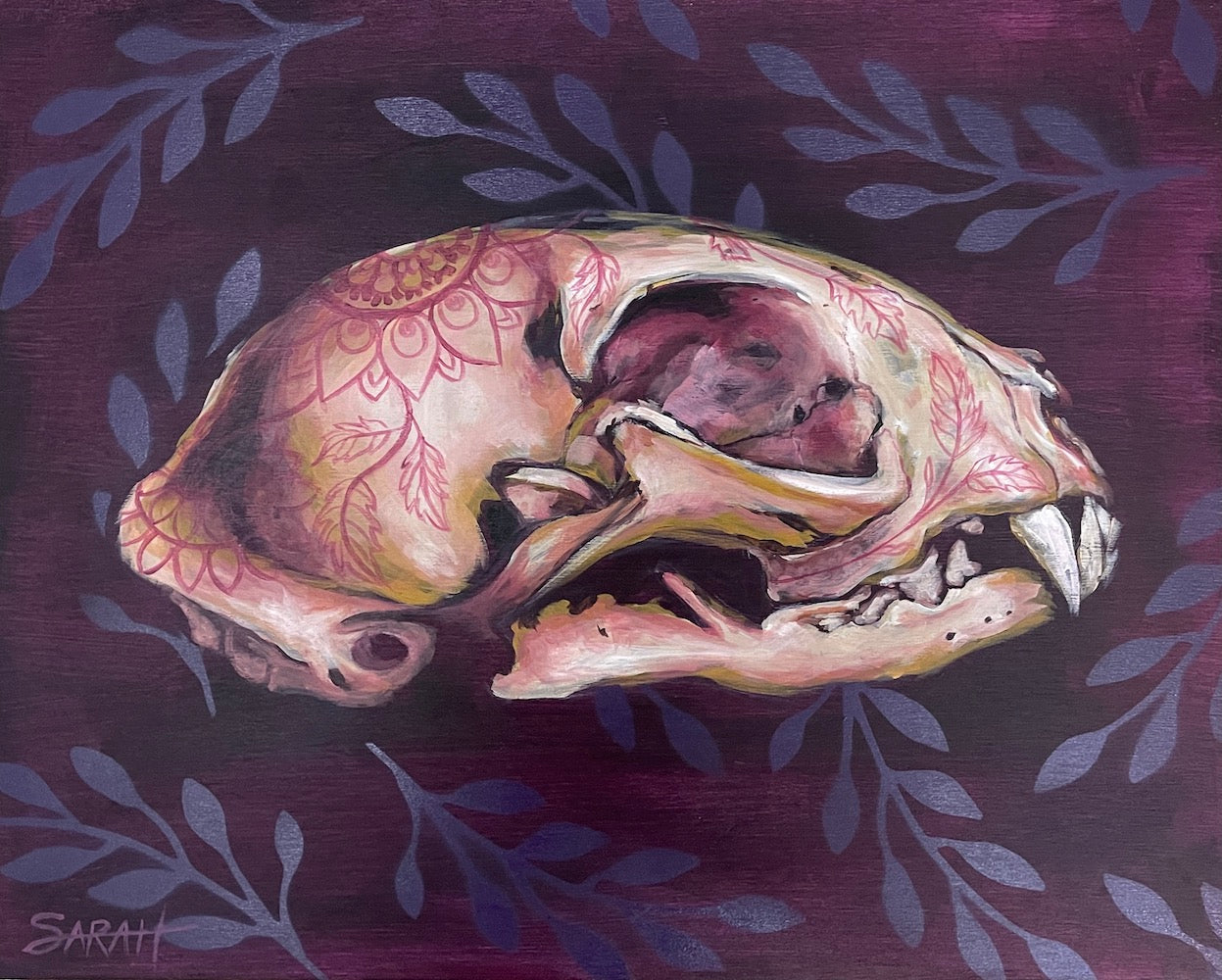 Sugar Cat | 16X20 | ORIGINAL ACRYLIC AND SPRAY PAINT ON WOOD
