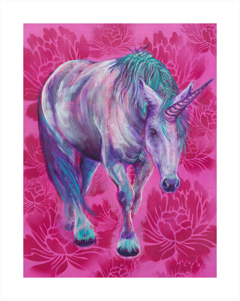 PRINT REPRODUCTION OF "PINK UNICORN" PAINTING
