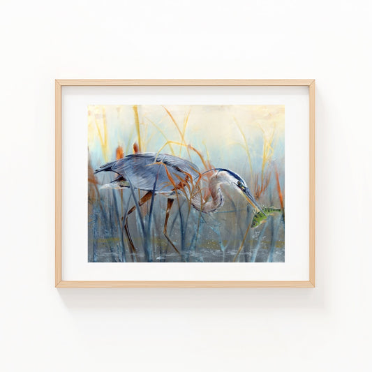 Print Reproduction of "Heron and Perch"