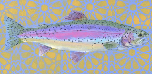 RAINBOW TROUT | 6X12 | ORIGINAL ACRYLIC PAINTING ON WOOD | Item number 23-05P