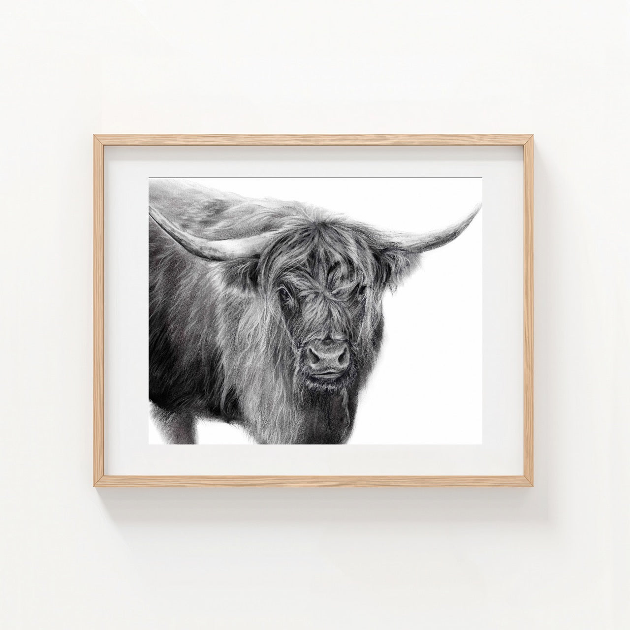 PRINT REPRODUCTION OF "VERMONT HIGHLAND" CHARCOAL