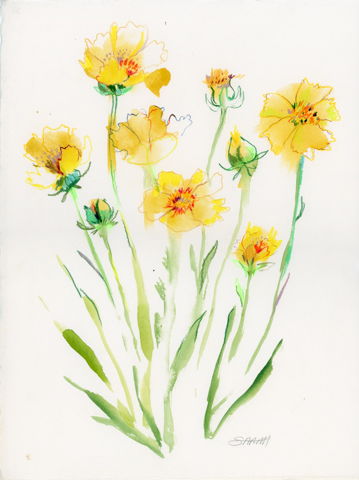 CHARLEVOIX FLORAL 2 | 11X15 inches | MIXED MEDIA ON PAPER | 25-87