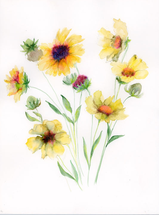 CHARLEVOIX FLORAL 3 | 11X15 inches | MIXED MEDIA ON PAPER  25-98