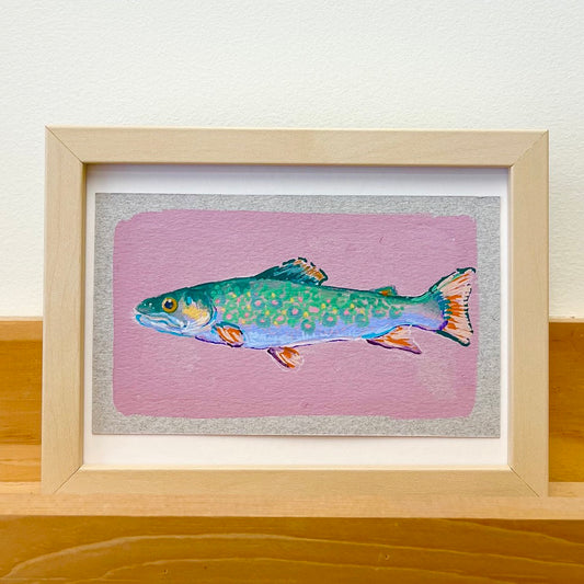 BROOK TROUT | 4 x 6.5 | ORIGINAL PAINTING ON PAPER | Item number 26-04