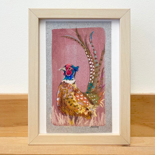 PHEASANT SKETCH | 4 x 6.5 | ORIGINAL PAINTING ON PAPER | Item number 26-08