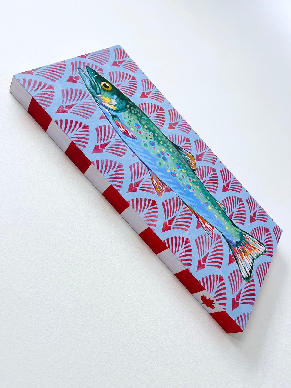 FOLK ART BROOK TROUT | 12x24 | Acrylic on canvas | 26-26