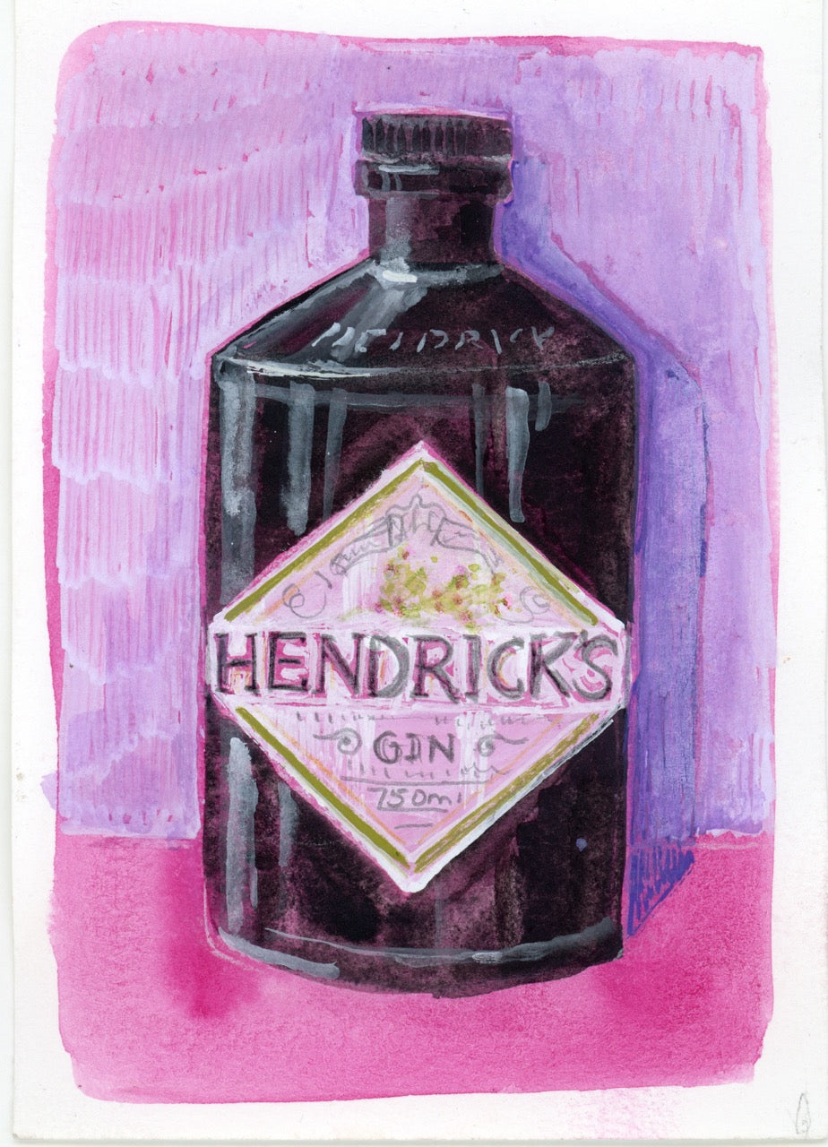 HENDRICKS IN PINKS | 4X6 | Gouache and Marker | 26-34