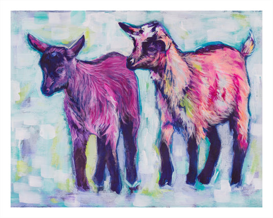 PRINT REPRODUCTION OF "GOATS" PAINTING