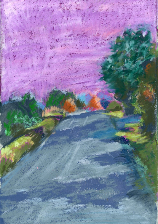 RAY ROAD SKETCH | 5x7 | ACRYLIC ON OIL PASTEL | 23-67