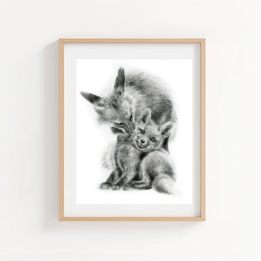 PRINT REPRODUCTION OF "FOX AND KIT"