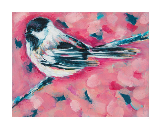 Original Painting: Bird art, abstract home decor wall art.