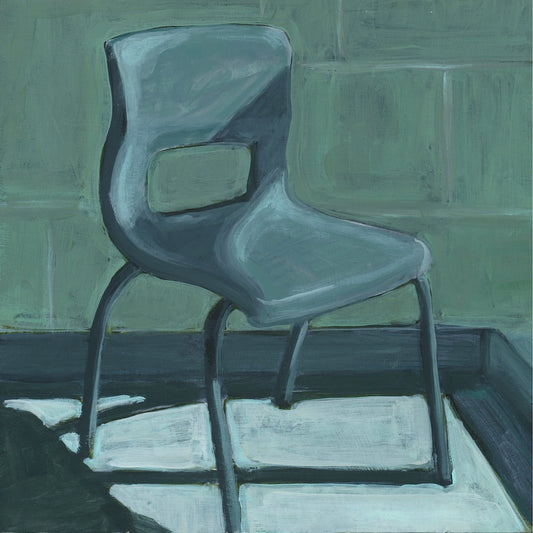 Original painting: Still life, wall decor, painting of a chair and table. 