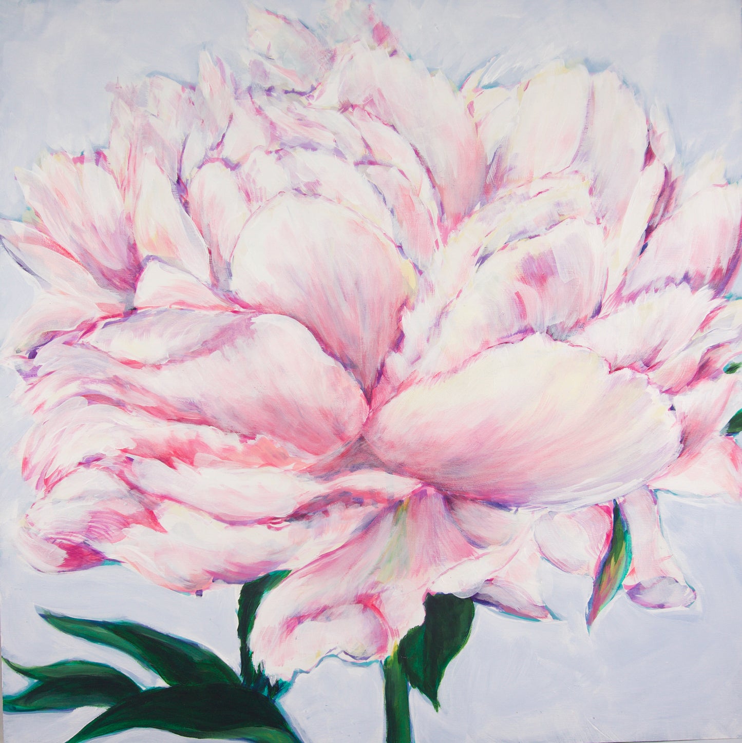 Original Floral Wall Art. Painting of a white peony.