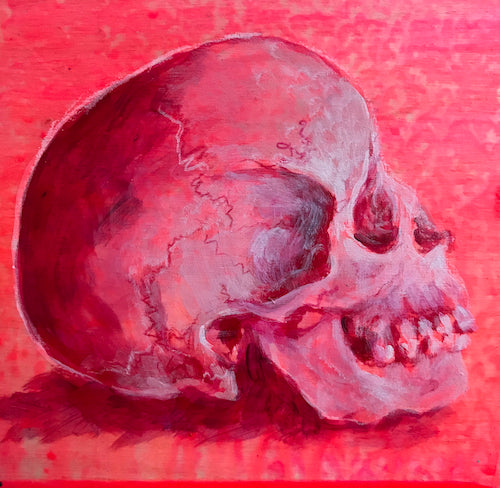 SKULL STUDY | 5X5 | ORIGINAL ACRYLIC PAINTING ON WOOD | Item number 20-35P